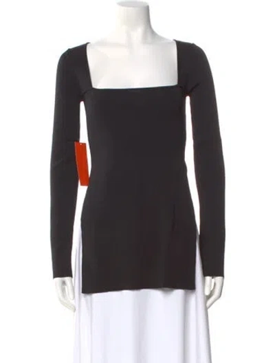 Pre-owned Simon Miller Square Neckline Long Sleeve Top W/ Tags In Black