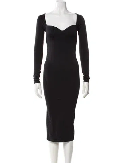 Pre-owned Simon Miller Square Neckline Midi Length Dress In Black