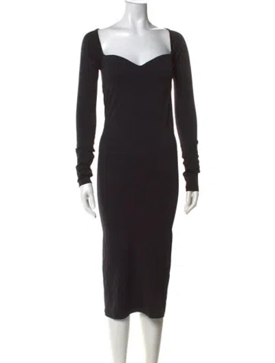 Pre-owned Simon Miller Square Neckline Midi Length Dress In Black