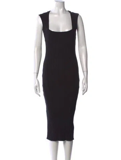 Pre-owned Simon Miller Square Neckline Midi Length Dress In Black