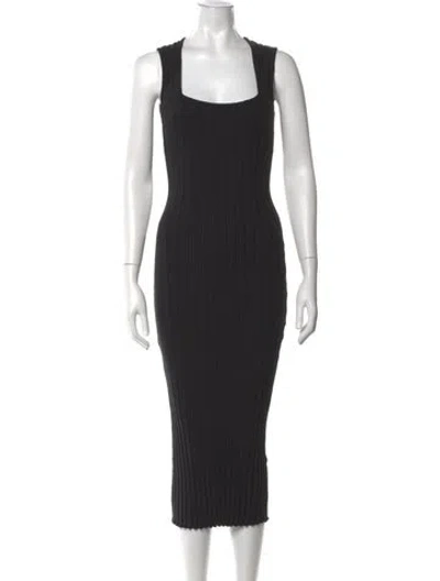 Pre-owned Simon Miller Square Neckline Midi Length Dress In Black