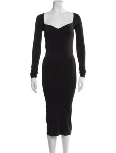 Pre-owned Simon Miller Square Neckline Midi Length Dress W/ Tags In Black