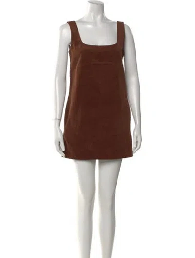 Pre-owned Simon Miller Square Neckline Mini Dress In Brown