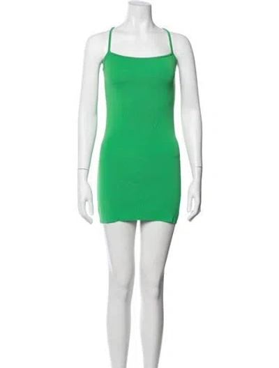 Pre-owned Simon Miller Square Neckline Mini Dress In Green