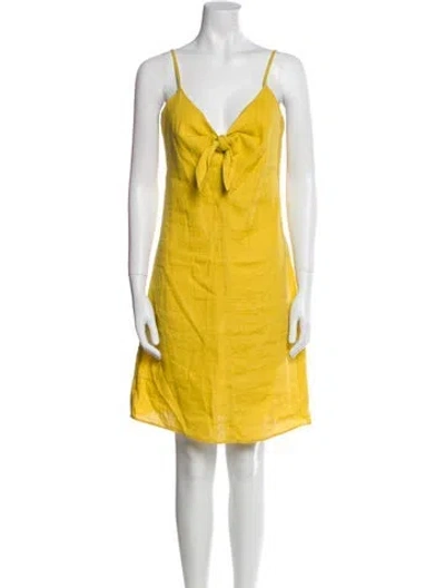 Pre-owned Simon Miller Square Neckline Mini Dress In Yellow