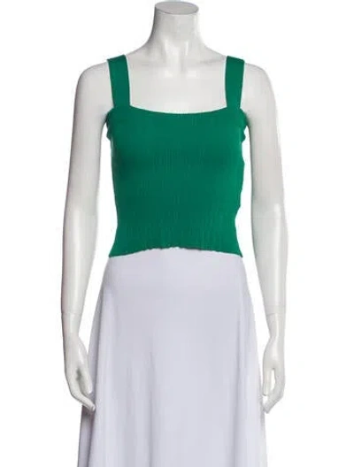 Pre-owned Simon Miller Square Neckline Sleeveless Crop Top In Green