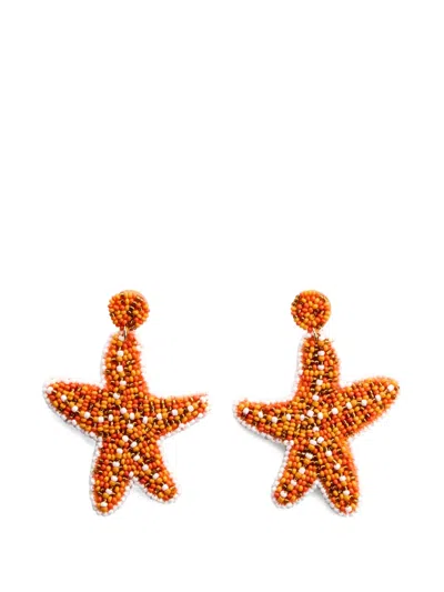 Simon Miller Starfish Bead-embellished Earrings In Orange