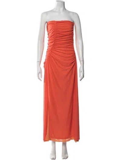 Pre-owned Simon Miller Strapless Long Dress In Orange