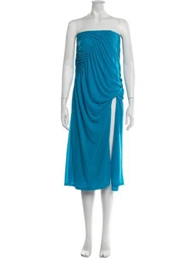 Pre-owned Simon Miller Strapless Midi Length Dress In Blue