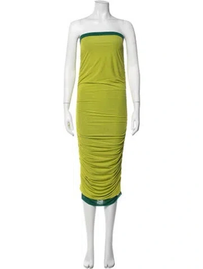 Pre-owned Simon Miller Strapless Midi Length Dress In Green