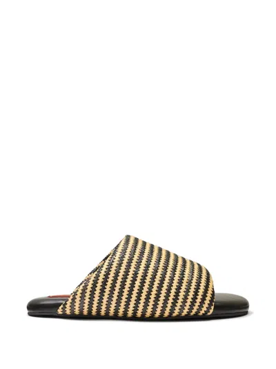 Simon Miller Stripe Bubble Sandals In Brown