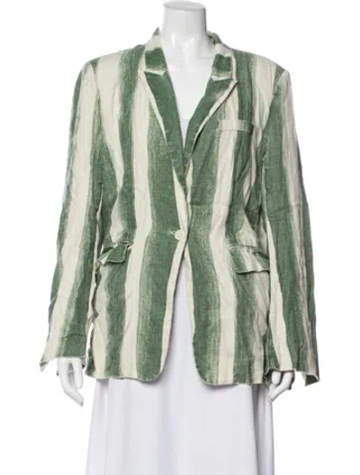 Pre-owned Simon Miller Striped Blazer In Green