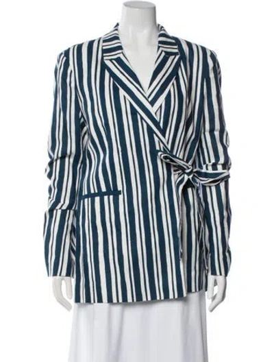 Pre-owned Simon Miller Striped Coat W/ Tags In Blue