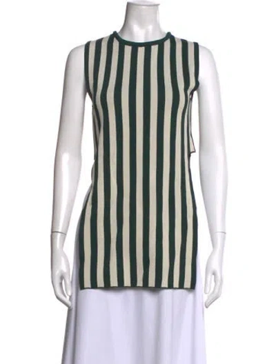 Pre-owned Simon Miller Striped Crew Neck Top In Green