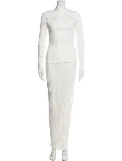 Pre-owned Simon Miller Striped Cutout Accent Skirt Set In White