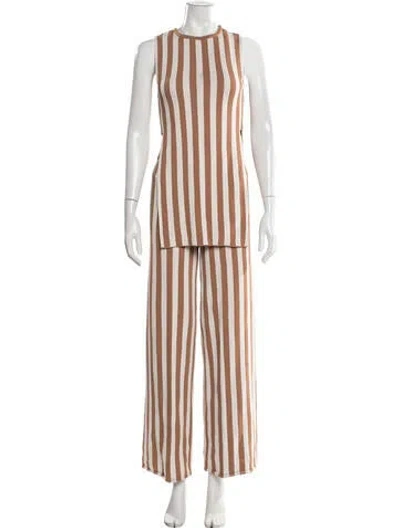 Pre-owned Simon Miller Striped Embroidered Accent Pant Set In Multi