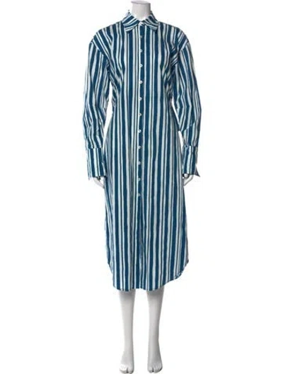 Pre-owned Simon Miller Striped Long Dress In Blue