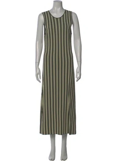 Pre-owned Simon Miller Striped Long Dress In Green