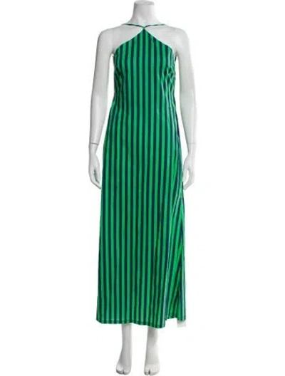 Pre-owned Simon Miller Striped Long Dress In Green