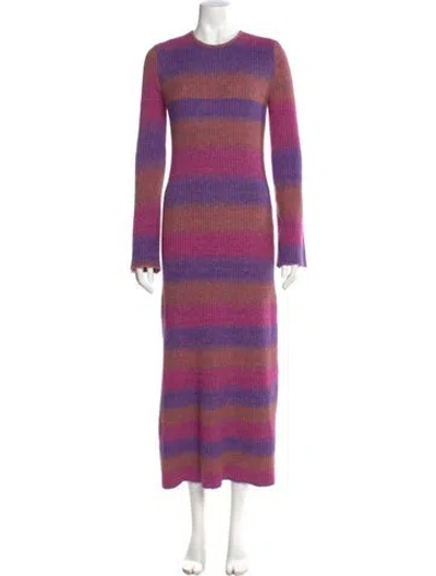 Pre-owned Simon Miller Striped Long Dress In Purple
