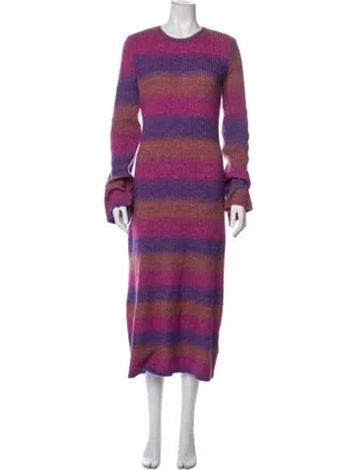 Pre-owned Simon Miller Striped Long Dress In Purple