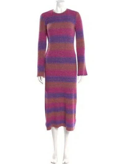 Pre-owned Simon Miller Striped Long Dress In Purple