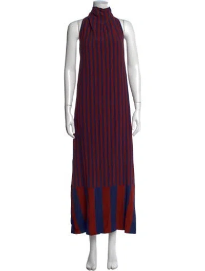 Pre-owned Simon Miller Striped Long Dress W/ Tags In Blue
