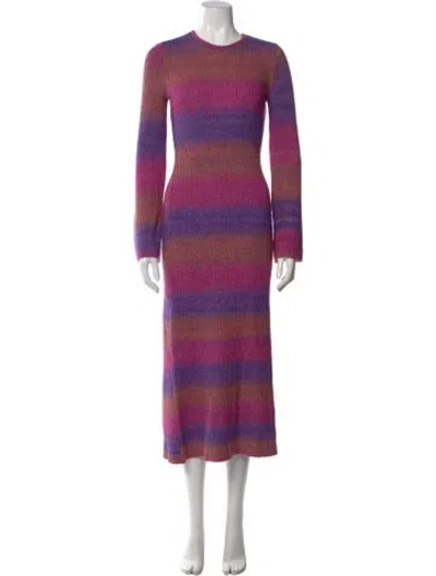Pre-owned Simon Miller Striped Long Dress W/ Tags In Purple