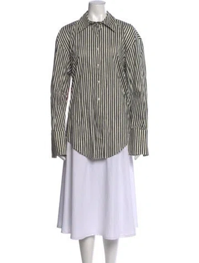 Pre-owned Simon Miller Striped Long Sleeve Button-up Top In Multi