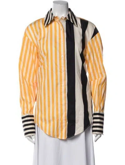 Pre-owned Simon Miller Striped Long Sleeve Button-up Top W/ Tags In Multicolor