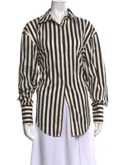 Pre-owned Simon Miller Striped Long Sleeve Button-up Top W/ Tags In Multicolor