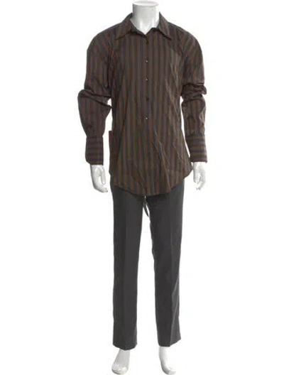 Pre-owned Simon Miller Striped Long Sleeve Shirt In Brown