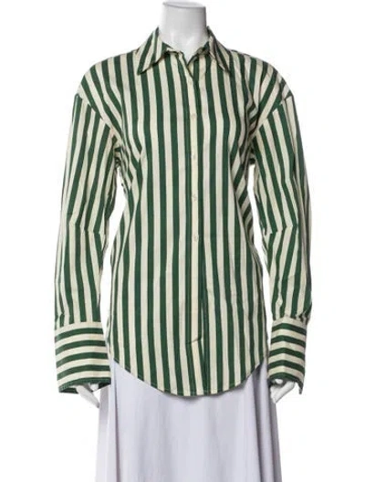 Pre-owned Simon Miller Striped Long Sleeve Top In Green