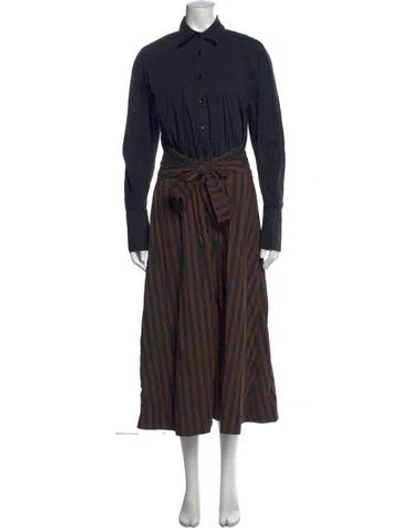 Pre-owned Simon Miller Striped Midi Length Dress In Blue