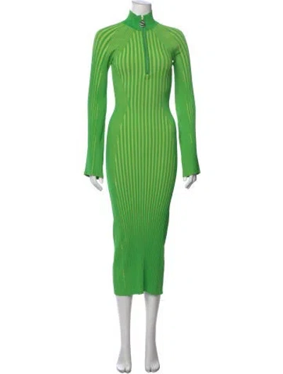 Pre-owned Simon Miller Striped Midi Length Dress In Green