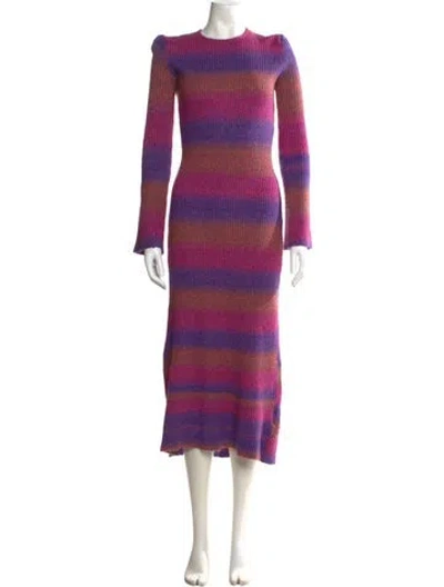 Pre-owned Simon Miller Striped Midi Length Dress In Purple