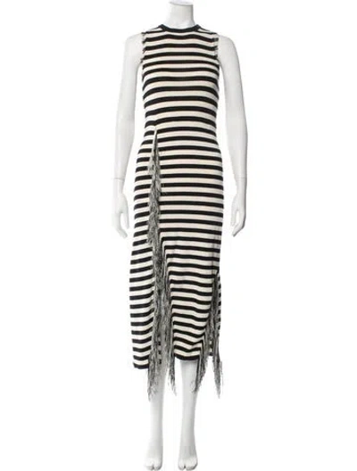 Pre-owned Simon Miller Striped Midi Length Dress W/ Tags In Black/neutrals