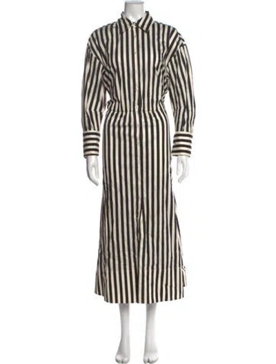 Pre-owned Simon Miller Striped Midi Length Dress W/ Tags In Neutral