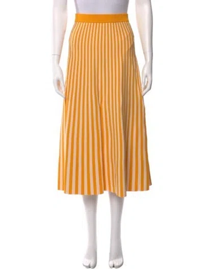 Pre-owned Simon Miller Striped Midi Length Skirt In Orange
