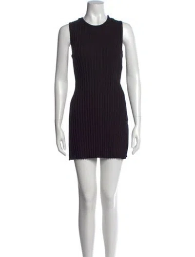 Pre-owned Simon Miller Striped Mini Dress In Black