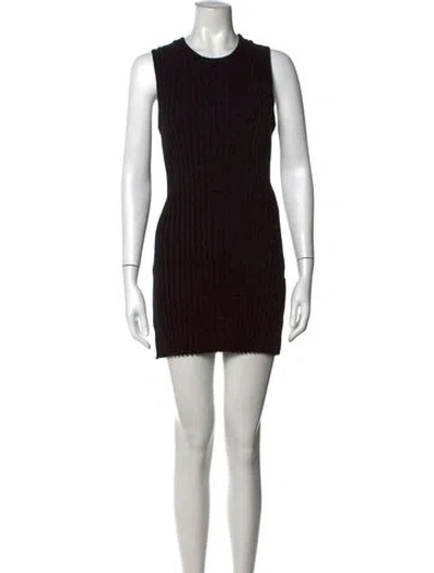 Pre-owned Simon Miller Striped Mini Dress In Black