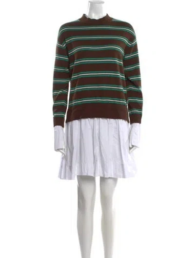 Pre-owned Simon Miller Striped Mini Dress In Brown