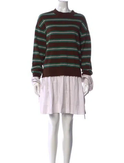 Pre-owned Simon Miller Striped Mini Dress In Brown