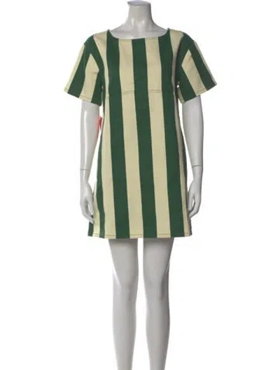 Pre-owned Simon Miller Striped Mini Dress In Green