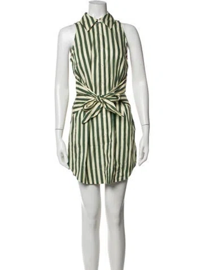 Pre-owned Simon Miller Striped Mini Dress In Green
