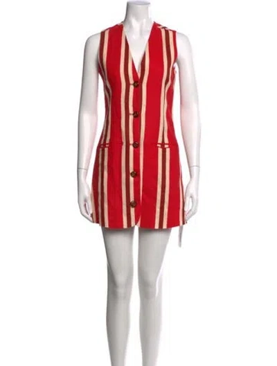 Pre-owned Simon Miller Striped Mini Dress In Red