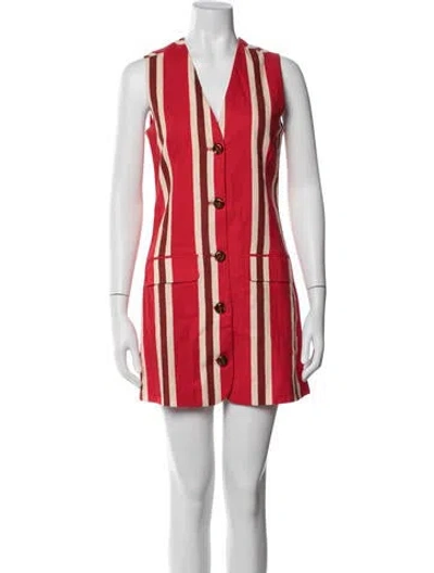 Pre-owned Simon Miller Striped Mini Dress In Red