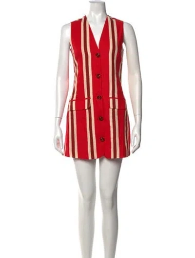 Pre-owned Simon Miller Striped Mini Dress In Red