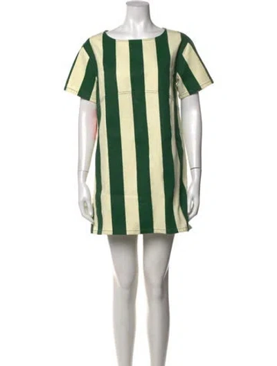 Pre-owned Simon Miller Striped Mini Dress W/ Tags In Green