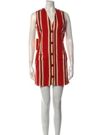 Pre-owned Simon Miller Striped Mini Dress W/ Tags In Red